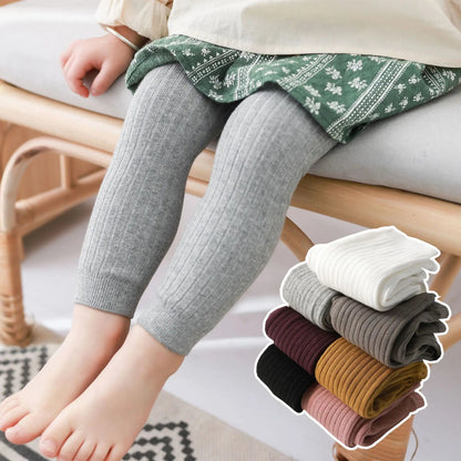 Solid Cotton Stretch Kids Leggings - Comfy Trousers for Newborn-6 Years