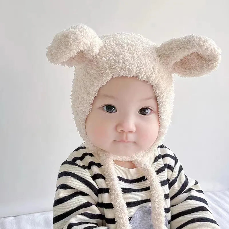 Cute Cartoon Baby Plush Hat - Winter Warmth for Infants