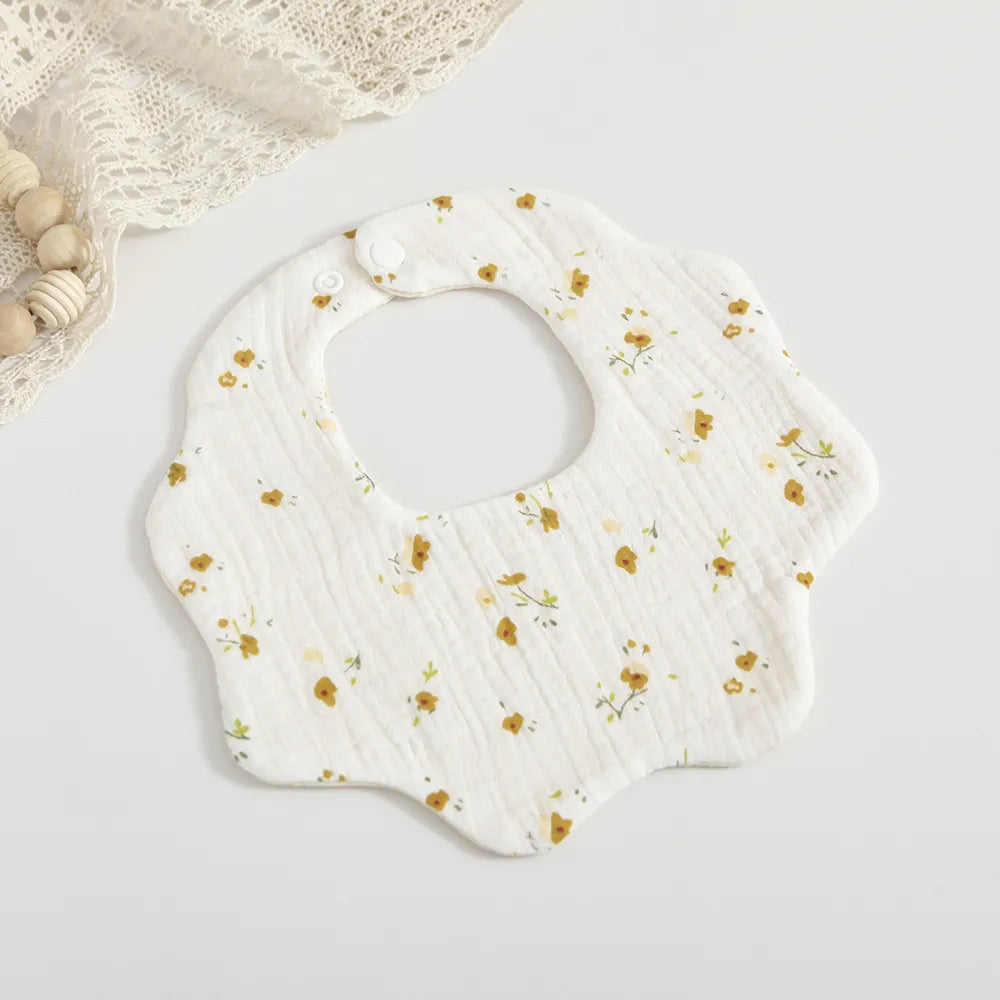 Soft Cotton Petal Print Baby Feeding Bibs