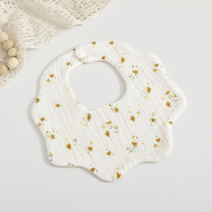 Soft Cotton Petal Print Baby Feeding Bibs