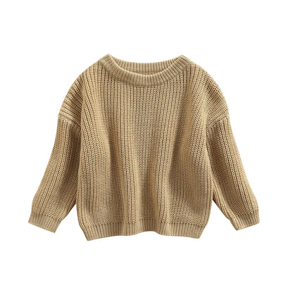 Autumn Long-Sleeved Knitted Sweater for Babies