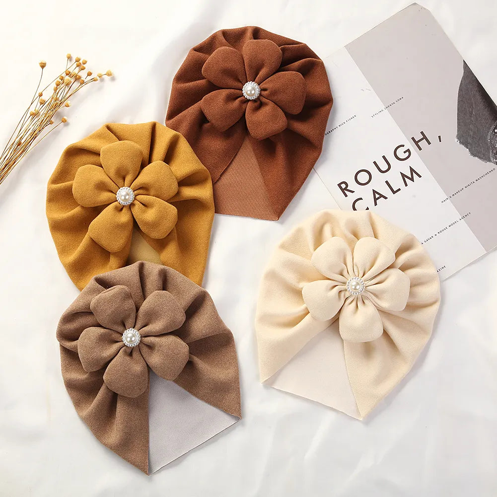 Pearl Turban Baby Hat: Elegant Headwear for Newborns