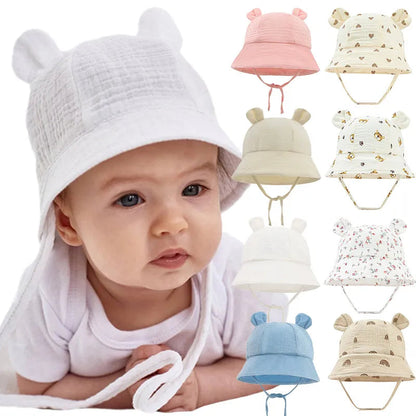 Printed Muslin Baby Bucket Hat: Cute Panama Fisherman Cap