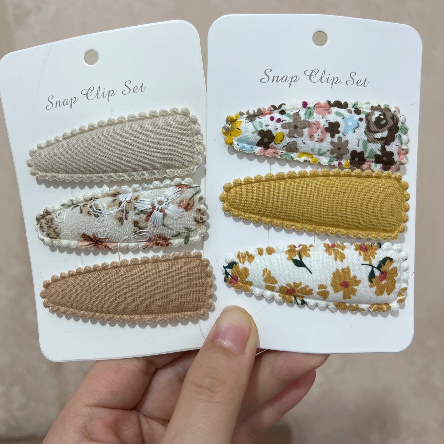 Cute Baby Girl Hair Clips: Flower Print, Sweet (2 Sets/Lot)