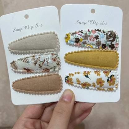 Cute Baby Girl Hair Clips: Flower Print, Sweet (2 Sets/Lot)
