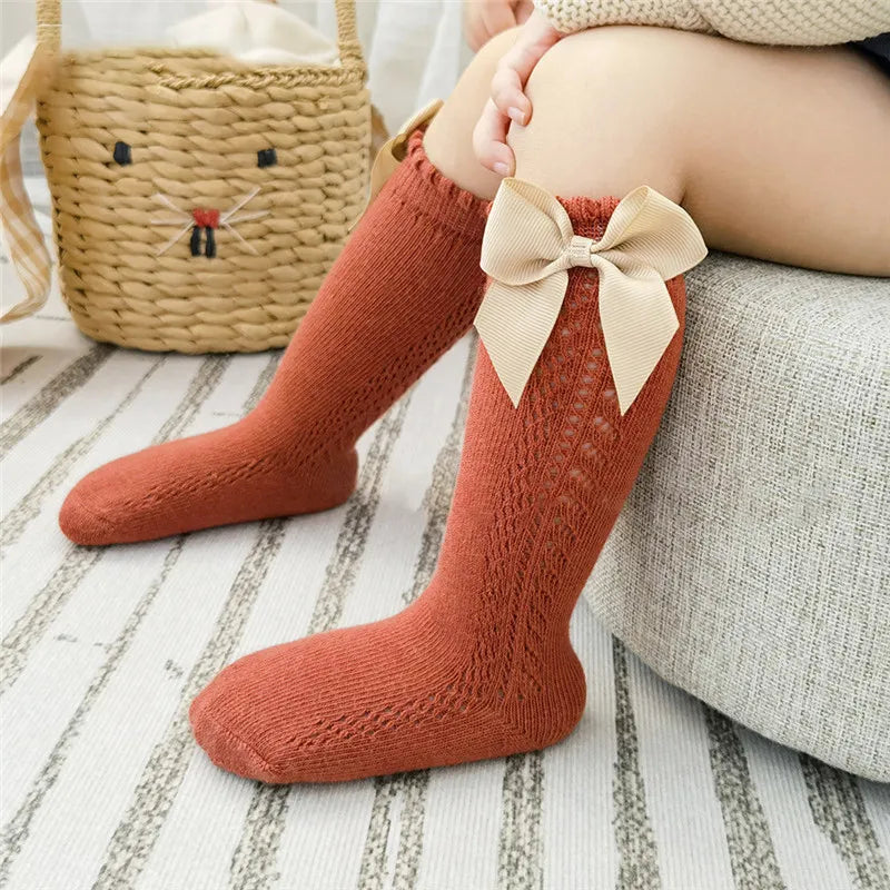 Kids Knee High Socks with Bow (Newborn-7 Years)