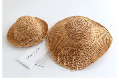 Child Summer Straw Hat: Foldable Beach Cap