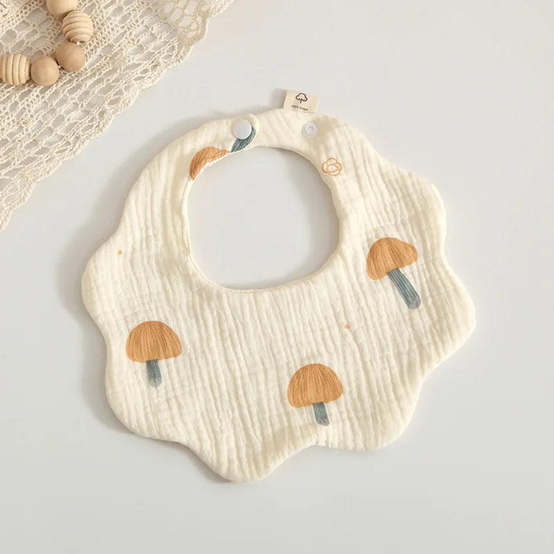 Soft Cotton Petal Print Baby Feeding Bibs