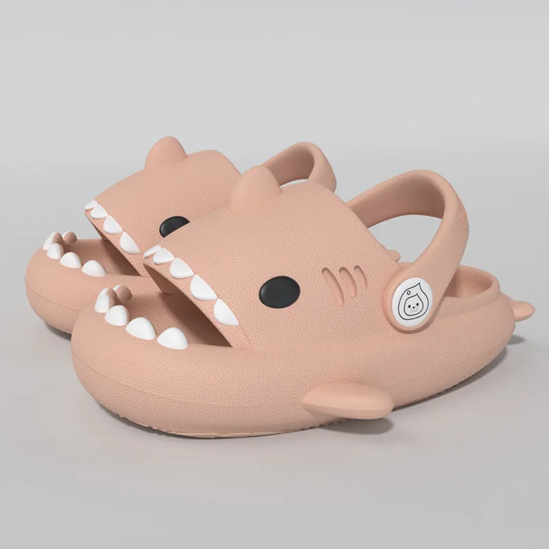 Shark Cartoon Sandals: Summer Kids' Non-slip Soft Sole Slippers