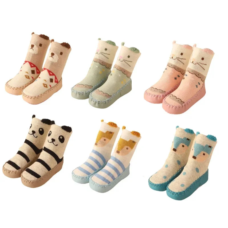 Cute Cartoon Animal Floor Socks: Winter Anti-Slip Sole for BaBy