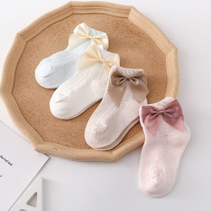Set Socks Of  Mesh Thin Bow For Girls