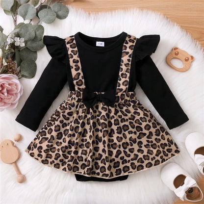 Leopard Print Romper Dress - Baby Girl (0-18 Months)