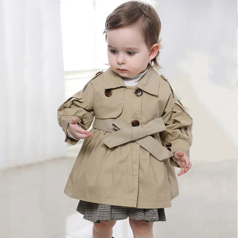Cotton Trench Coat: Stylish Baby Girl Outerwear