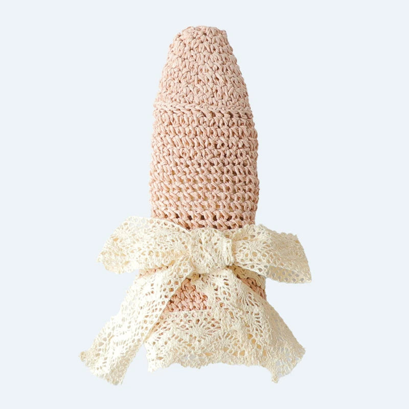 Summer Princess Lace Straw Sun Hat for Girls 2-5Y