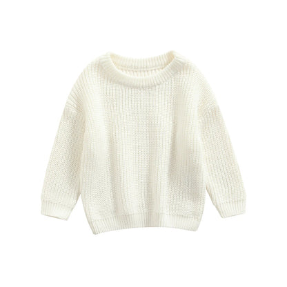 Autumn Long-Sleeved Knitted Sweater for Babies