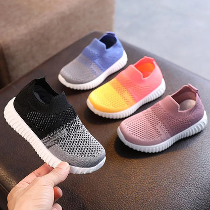 Kids Mesh Sneakers - Breathable, Anti-Slip, Soft Soled Shoes