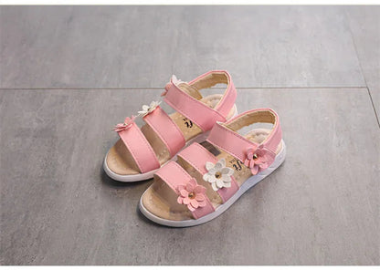 Girl's Summer Floral Sandals - Princess Fashion