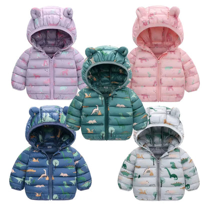 Baby Cartoon Bear Zipper Jackets: Autumn/Winter Hooded Coats