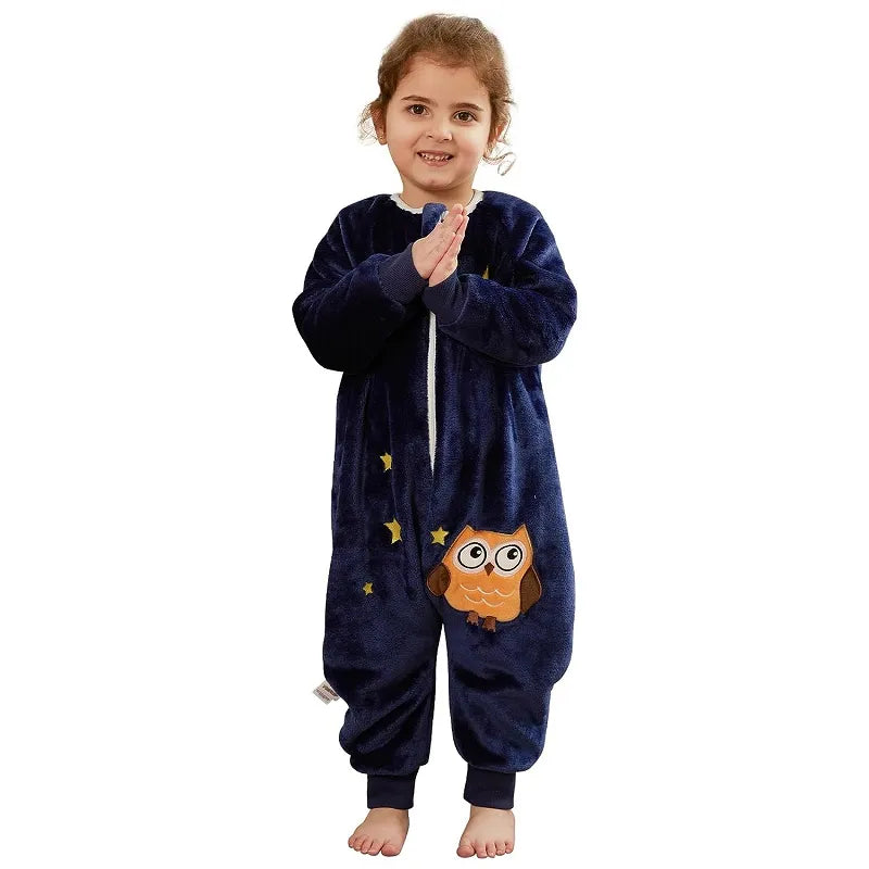 Cartoon Flannel Baby Sleeping Bag: Warm Winter Sleepsack (1-6T)