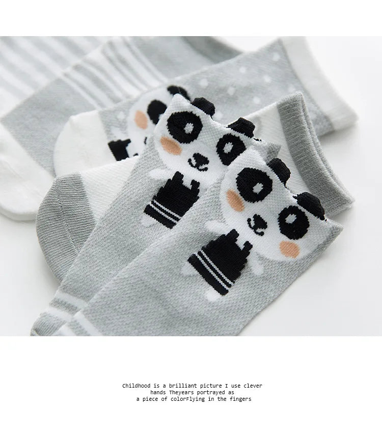 5 Pairs Infant Baby Socks (Newborn-2Y) - Cotton Mesh, Cute & Comfy