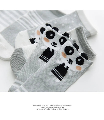 5 Pairs Infant Baby Socks (Newborn-2Y) - Cotton Mesh, Cute & Comfy