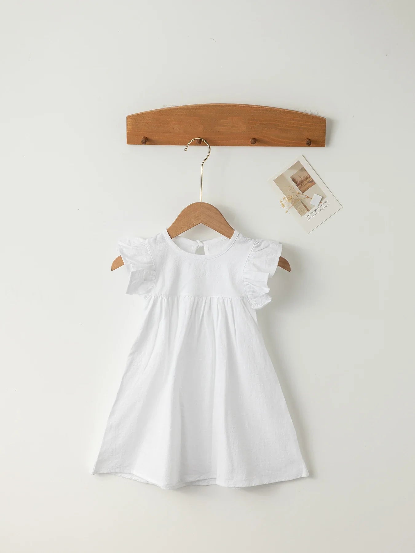 Baby Girls' Tie-back Overall Dress: Cotton Summer Casual Wear