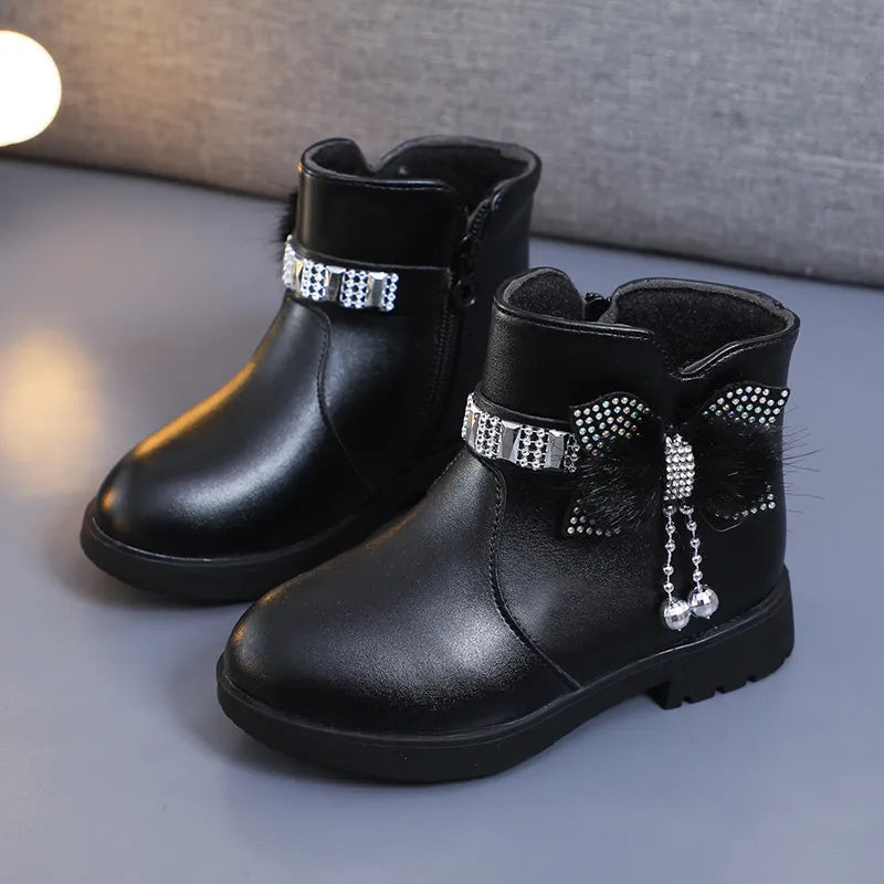 Cozy Mid-Length Leather Boots for Stylish Kids