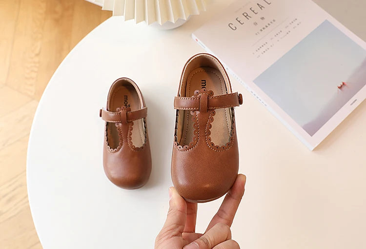 Princess T-Strap Leather Flats: Sweet Retro Dress Shoes