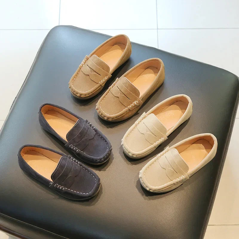 Stylish Solid Color Leather Shoes for Boys