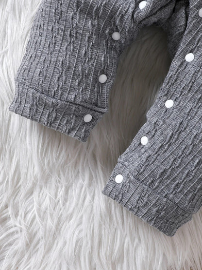 Fashionable & Warm Polo Neck Romper for Baby