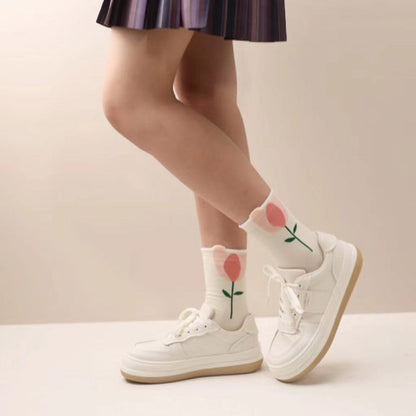 Casual Female Cute Floral Socks