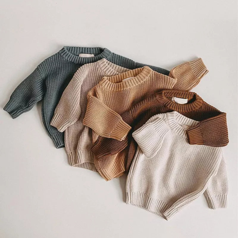 Knitted Loose Sweater for Baby in Autumn/Winter