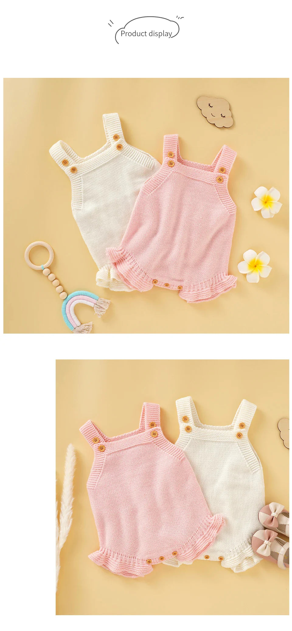 Knitted Baby Girls Summer Rompers