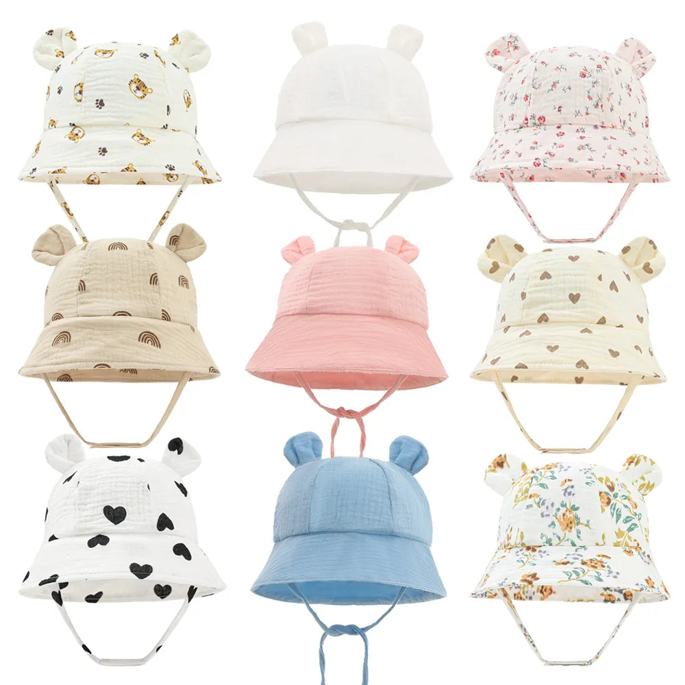 Muslin Baby Sun Hat: Cotton Bucket Hat for Girls and Boys