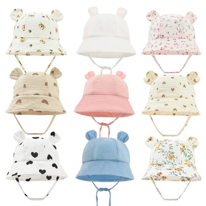 Muslin Baby Sun Hat: Cotton Bucket Hat for Girls and Boys