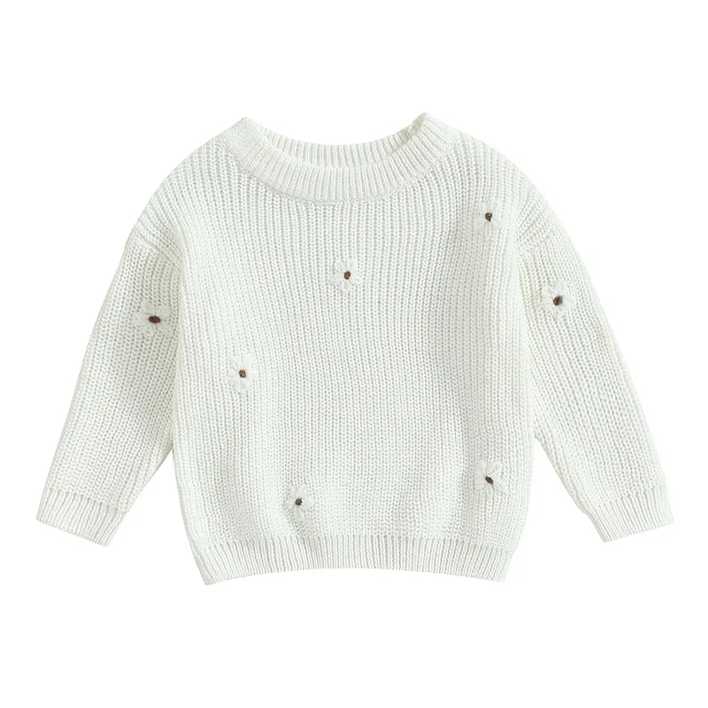 Cute Flower Knit Sweater - Cozy Knitwear for Newborns