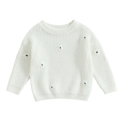 Cute Flower Knit Sweater - Cozy Knitwear for Newborns