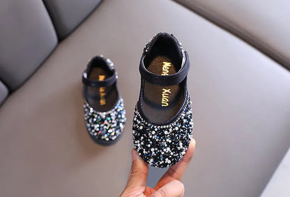 Rhinestone Leather Princess Shoes - Girls' Spring