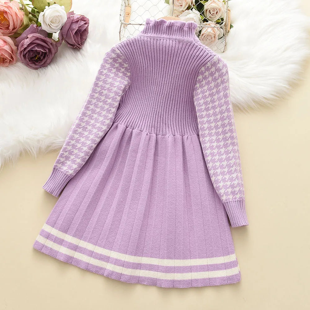 Girl's Sweater Dress - Autumn/Winter Knitted Princess Costume (4Y-8Y)