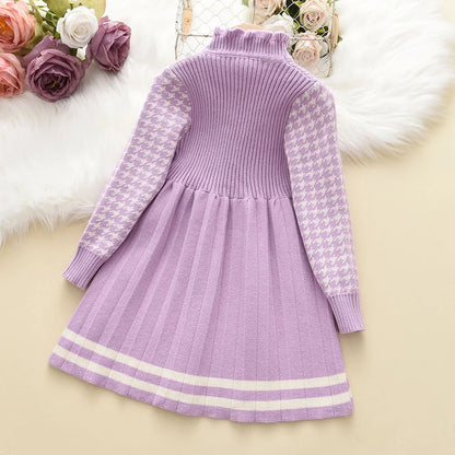Girl's Sweater Dress - Autumn/Winter Knitted Princess Costume (4Y-8Y)