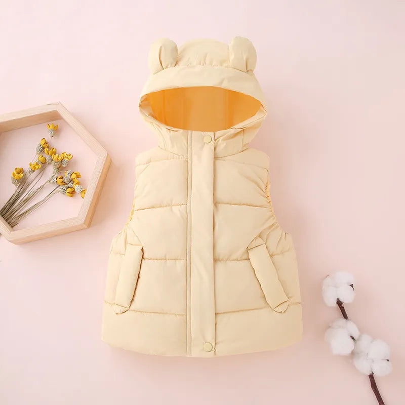 Toddler Hooded Cotton Padded Vests (1Yrs-7Yrs)