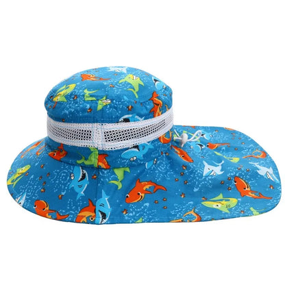 Summer Cartoon Neck Protective Kids Caps