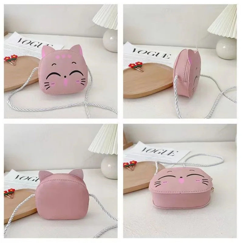 Cute Cat Crossbody Coin Bag for Kids