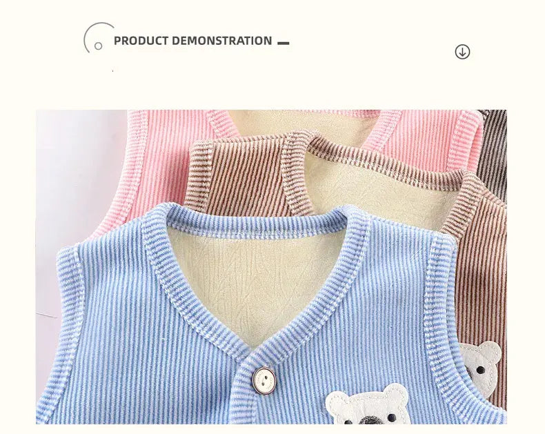 Kids Thicken Velvet-Lined Waistcoat