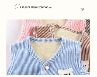 Kids Thicken Velvet-Lined Waistcoat