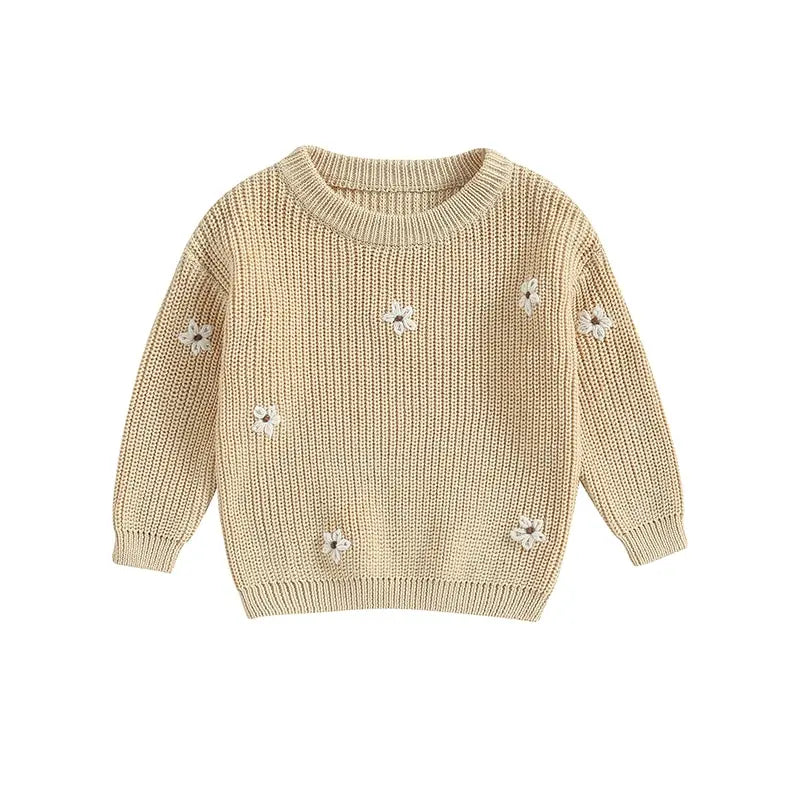 Cute Flower Knit Sweater - Cozy Knitwear for Newborns