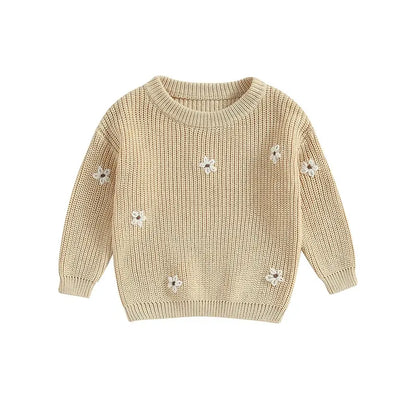 Cute Flower Knit Sweater - Cozy Knitwear for Newborns