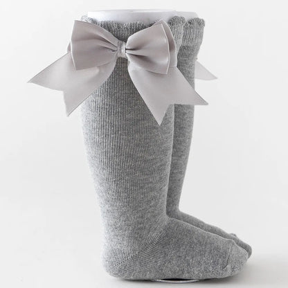 Kids Knee High Socks with Big Bow (Newborn-7 Years)