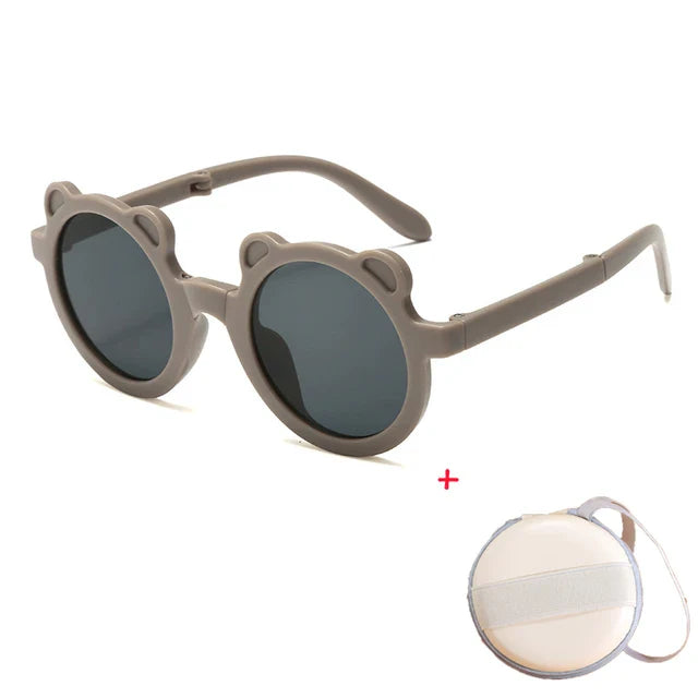 Bear Shaped Foldable Retro Sunglasses.