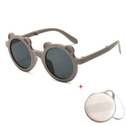 Bear Shaped Foldable Retro Sunglasses.